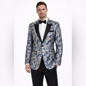 Men’s  Sports Coat, Paisley and Gray.  Size 38 Reg - slim fit NWT